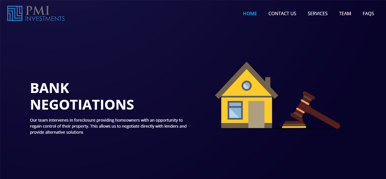 PMI Investments website screenshot