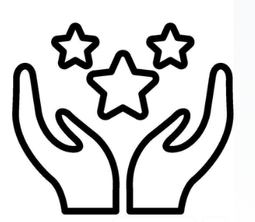 Two hands holding stars, a symbol of good values and dreams.