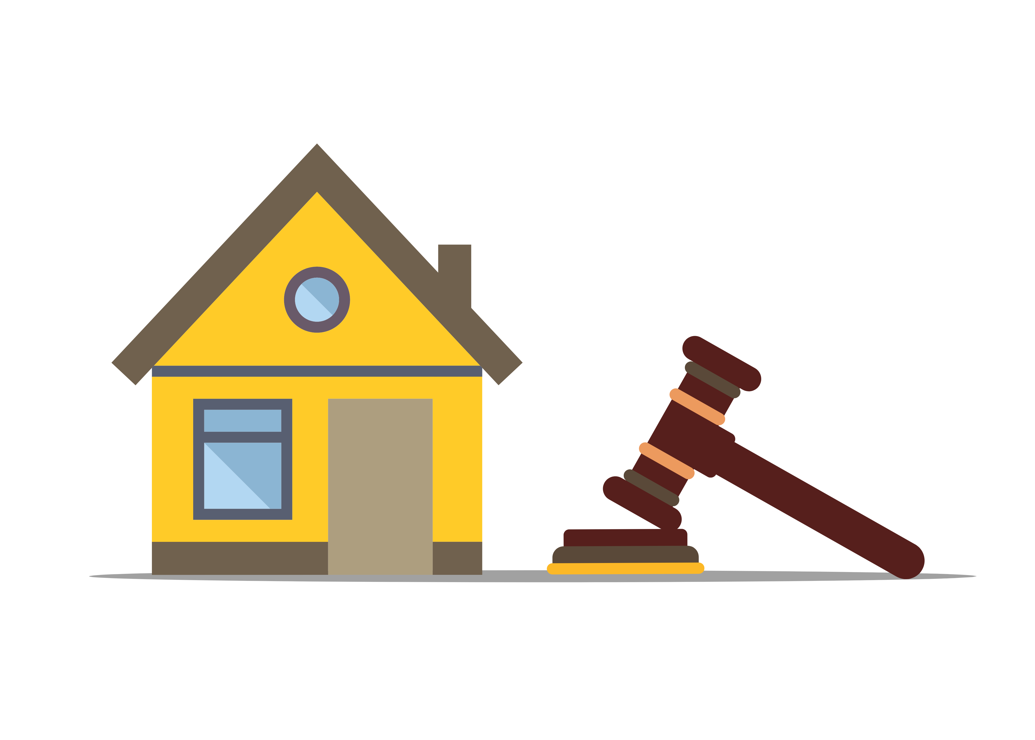 A gavel and house icon symbolizing real estate auction.
